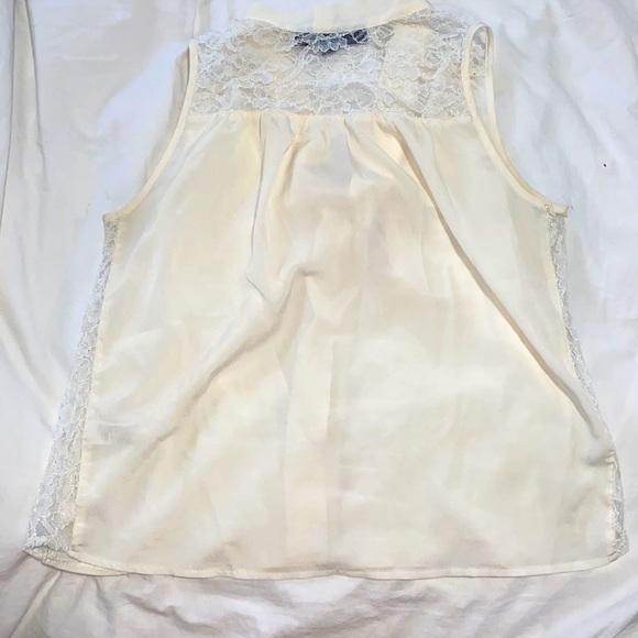 Cream topshop sleeveless blouse - Picture 2 of 3